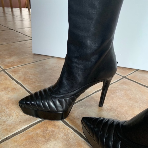 Prada Leather Knee High Platform Boots - Picture 7 of 16